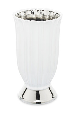 Classico, elegancki ceramiczny wazon, biel w macie, wys. 27.5x15.5x15.5cm