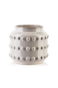 Migiliore B, ceramiczny wazon, beżowy, wys.19.5cm 