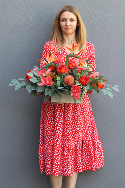 Pomarańczarnia, dekoracja nagrobna w donicy, wym.42x72cm 