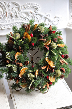 Naturalne Klimaty, świąteczny wianek na drzwi, śr.43cm 