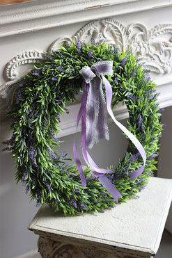 dekoracyjny wianek Lawendowe Pola, śr.54cm 