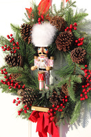 Dziadek do orzechów, wianek bożonarodzeniowy, wym.50cm