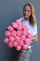 Gedruta, bukiet 20 różowych róż, duży, dł. 