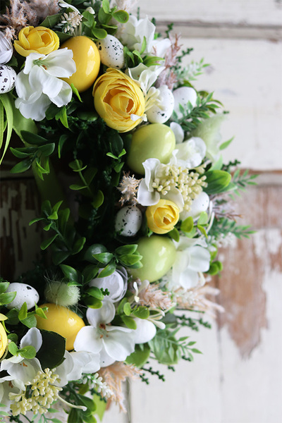 bogaty wianek sufitowy, Wielkanocna Radość, śr.45cm 