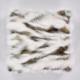 Fluffy, poduszka dekoracyjna z futerkiem, biało-brązowa, wym.50x50cm 