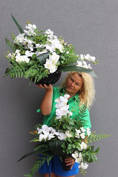 Orchidera Classica, bukiet nagrobny we wkładzie