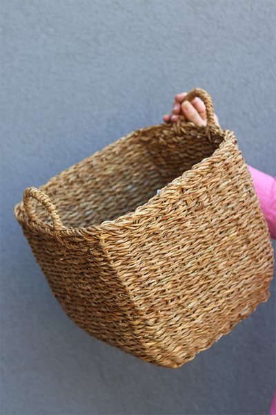 Bali Basket D, pleciony kosz osłonka z trawy morskiej, kpl.2szt