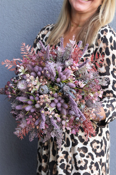 Wiśniowa Medina, welurowy flowerbox jesienny