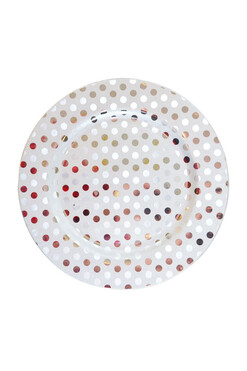 Polka Dots, ozdobny podtalerz w groszki, śr.33cm