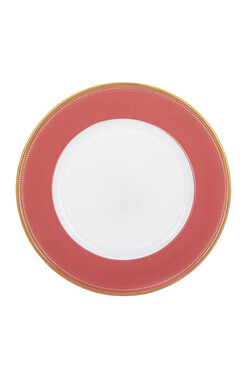 Vermont, transparentny podtalerz ze wzorem, różowy, śr.33cm