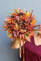Jesienne Czary, jesienny wianek z wstążką, rozp.40cm
