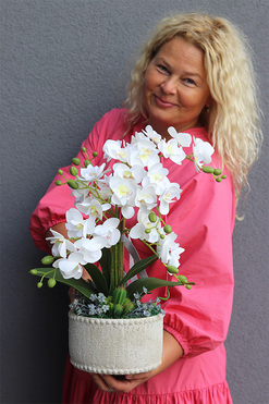 Kulena 2, gumowy storczyk w etno donicy, wys.50cm 