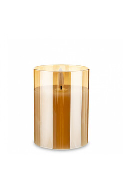 Cerrice Amber, migocząca świeca LED w szkle, wys.10cm