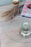 szklana patera na posrebrzanej nodze, Agnieszka, wym.12x34cm