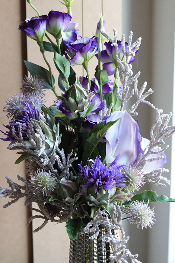 Fioletowe Sny, dekoracyjny bukiet w wazonie