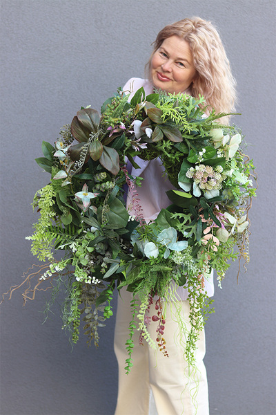 Green Dekorite, zielony wianek na drzwi