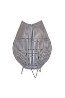 Boho Grey, lampion drewniany z wkładem szklanym