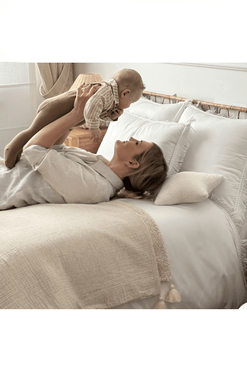 Twist Boho, komplet pościeli bawełnianej, biała, 200x220 