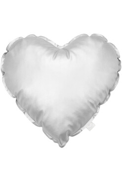 Shiny Heart, błyszcząca poduszka w kształcie serca, srebrna, wym.42x46cm