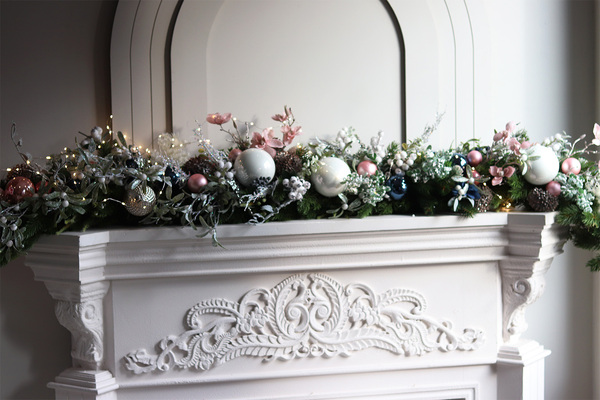 Blue & Pink, świąteczna girlanda dekoracyjna LED, dł.160cm