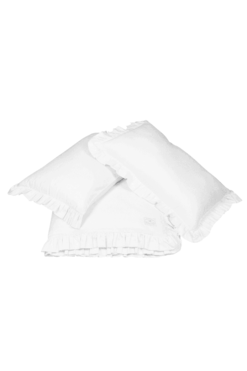 Margaret, komplet pościeli bawełnianej z falbaną, biała, 200x220 