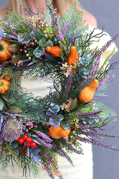 Pumpkins New, jesienny wianek na drzwi, śr.35cm