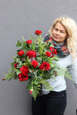 Red Angelo, bukiet nagrobny we wkładzie, dł.45cm