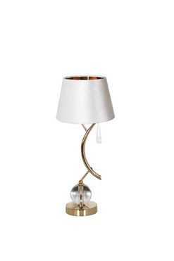 Golden Branch, lampa stołowa z abażurem, biało-złoty stożek, wys.53cm