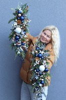 Dark Blue Eveline, girlanda zimowa stroik na ścianę