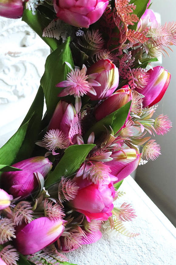 wiosenny wianek Tulipanowy Ciemny Róż