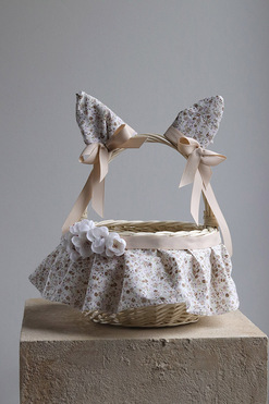 OD RĘKI Baletnica Beige, dekorowany koszyczek wielkanocny, wys.30cm 