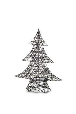 Modern Glamm, świąteczna figurka choinka LED, czarna, wys.49cm