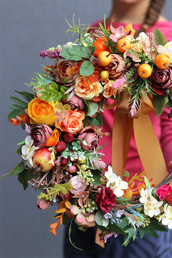 Heluna, wianek jesienny z jabłuszkami