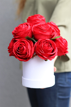 flowerbox walentynkowy, Velvetowy Klasyk, wys.26cm 