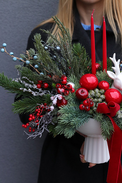 Denerra, świąteczny stroik w pucharze