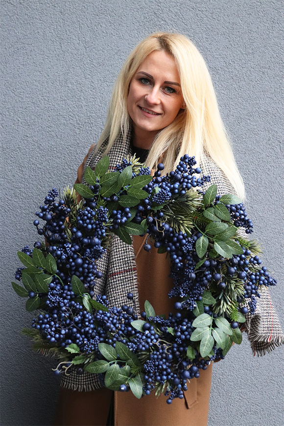 Granatowa Geruta, komplet zimowych dekoracji