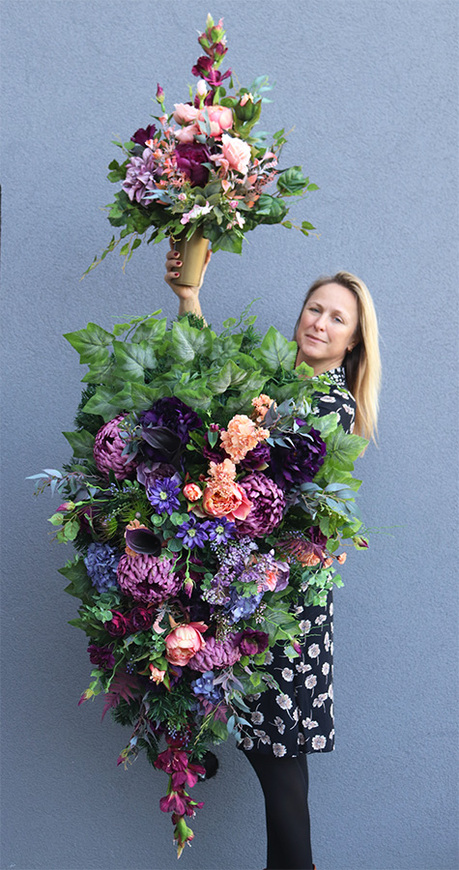 Lissa, fioletowa wiązanka nagrobna, dł.131cm