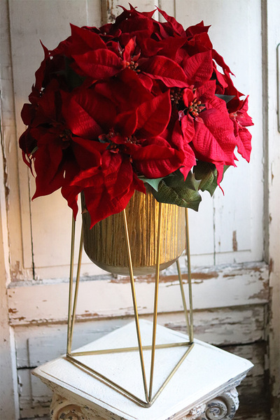 Gwiazda Betlejemska Goldena Mniejsza, wysokiej jakości sztuczna roślina, wym.82x47cm