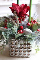 Amarylis Silver Winter 2, świąteczny stroik w srebrnej donicy, wys.52cm  