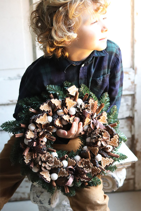 bożonarodzeniowy wianek, Pierniki, śr.33cm 