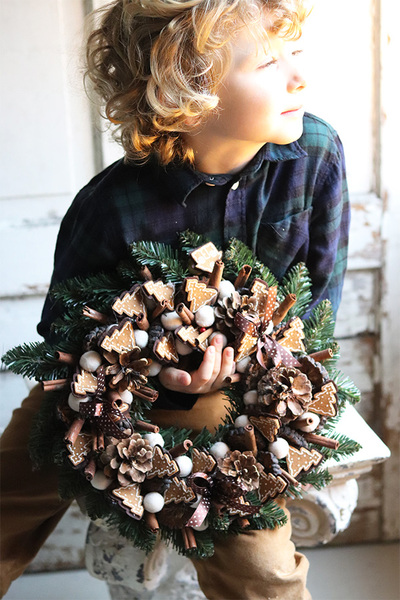 bożonarodzeniowy wianek, Pierniki, śr.33cm 