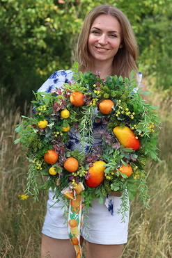 OD RĘKI Mango Citrus, wianek na drzwi z owocami, śr.60cm