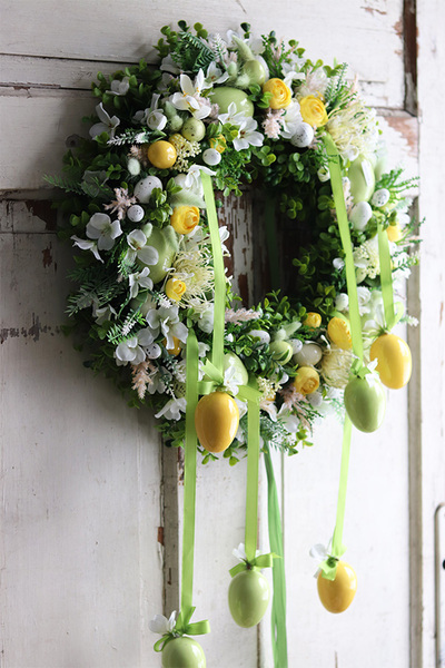 bogaty wianek sufitowy, Wielkanocna Radość, śr.45cm 