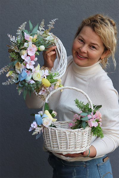 Valendia Green Canoe, dekorowany koszyczek wielkanocny, wys.28cm 