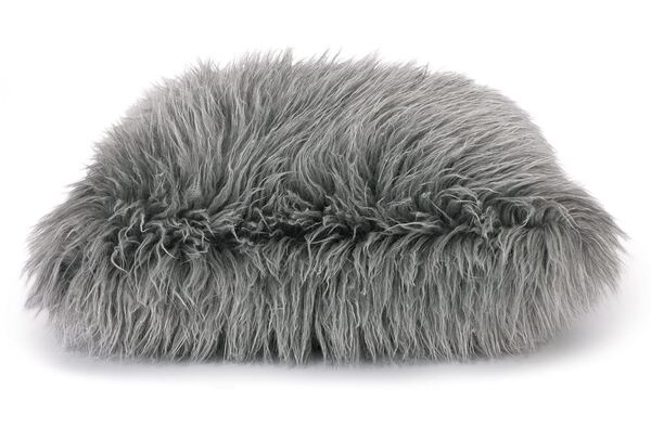 Fluffy Alpaka, poduszka dekoracyjna z futerkiem, szara, wym.50x50cm