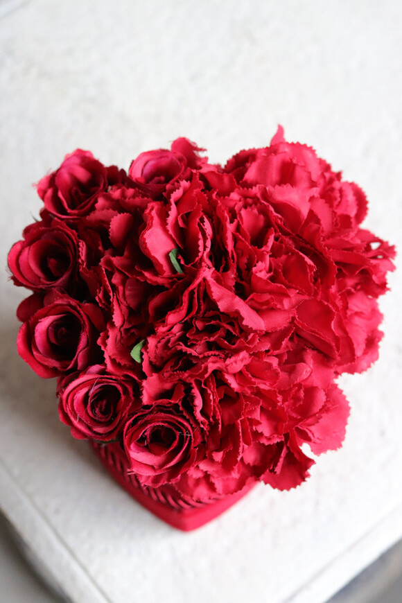 czerwony flowerbox Serce Walenty