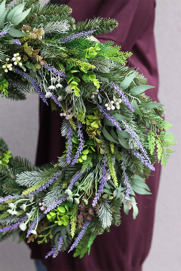 Heather 2, duży bogaty wianek z wrzosem