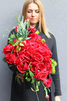 Czerwone Róże Heartano Premium, bukiet nagrobny w kształcie serca