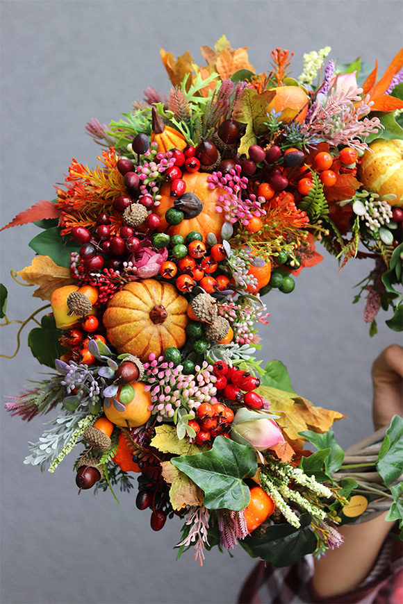 Jesień w Twoich progach, elegancki wianek na drzwi