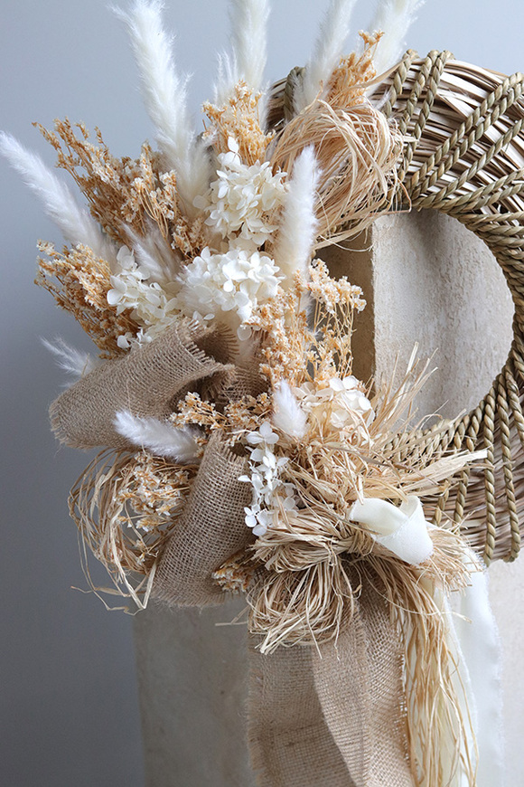 Boho Art, dekoracyjny wianek z suszem